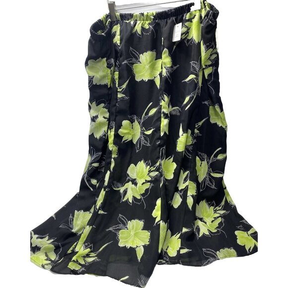 Black and Green Summer Skirt Leaf Nature Tanjay Plus Size 22w Women’s Skirt New - Picture 5 of 8